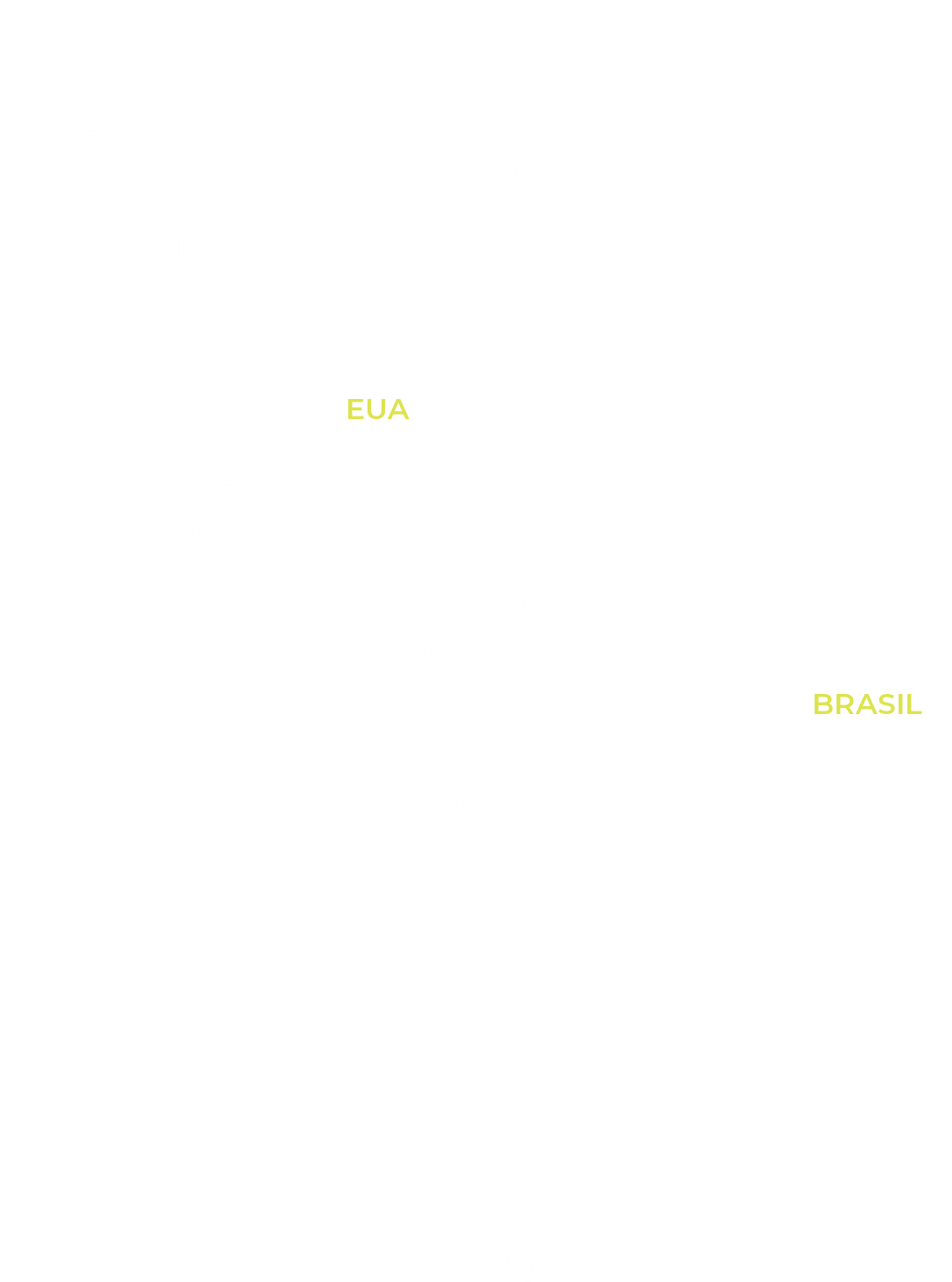 Mapa do Brasil e dos Estados Unidos mostrando a localização da 3F Investimentos